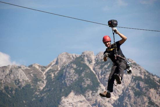 The longest zipline in Europe above San Vigilio di Marebbe ensures adrenaline and fun